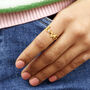 Gold Plated Adjustable Love Ring, thumbnail 1 of 5