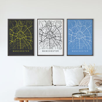 Manchester City Town Map Neon Print, 2 of 6