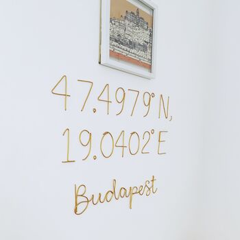 Personalised Coordinates Wire Sign, 4 of 8