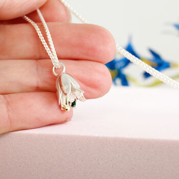 Harebell Silver And Solid 18ct Gold Necklace, 6 of 8