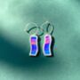 Squiggle Iridescent Glass Earrings, thumbnail 2 of 3