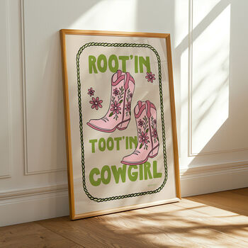 Root'in Toot'in Cowgirl Print, 4 of 8
