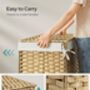 Woven Storage Basket With Lid Blanket Bin, thumbnail 6 of 8