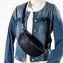 Navy Blue Soft Leather Bumbags, thumbnail 1 of 10