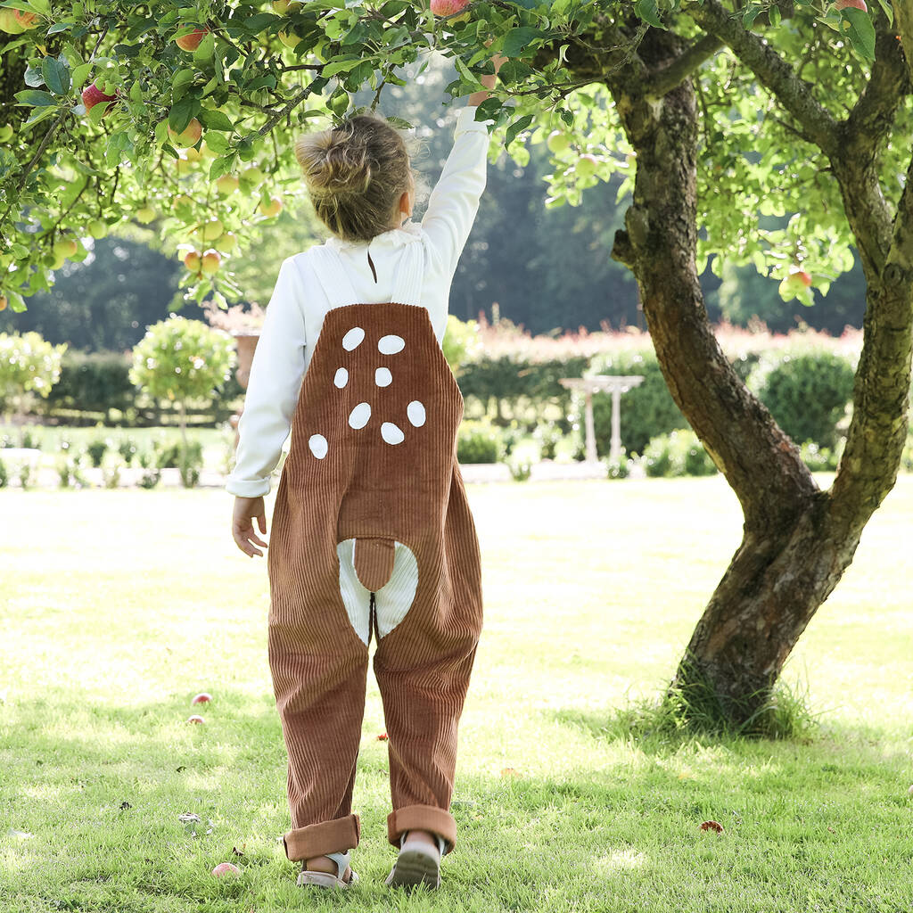 Handmade Childrens Corduroy Fawn Dungarees, 1 of 12
