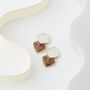 Cream And Brown Layered Stud Earrings, thumbnail 1 of 3