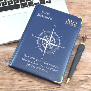 Personalised Day A5 Page Compass Design 2022 Diary, 2 of 7