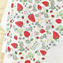 Strawberries Print Cotton Tea Towel, thumbnail 3 of 5