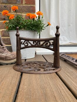 Cast Iron Boot Jack Welly Scraper Outdoor Shoe Cleaner, 3 of 8