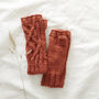 Fair Trade Cable Knit Wool Lined Wristwarmer Gloves, thumbnail 4 of 12