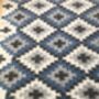 Thick Blue Diamond Sheep Wool Rug Handmade, thumbnail 4 of 8