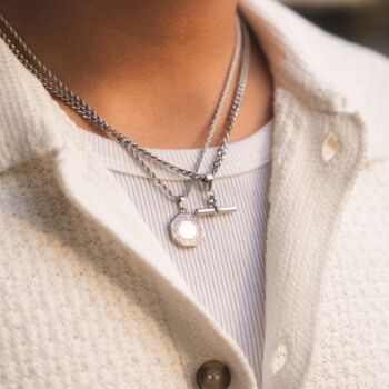 Gold Plated Octagon Steel Pendant Necklace For Men, Mens Necklace, 4 of 12