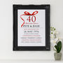 Personalised Ruby Wedding Anniversary Typography, thumbnail 5 of 10