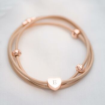 Alessia Heart Charm Leather Bracelet, 8 of 12