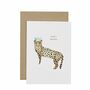 Party Animal Cheetah Greetings Card, thumbnail 1 of 2