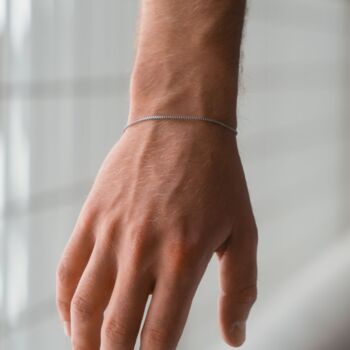 Thin Box Bracelet Chain For Men, 3 of 6