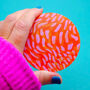 Orange Abstract Pocket Mirror, thumbnail 5 of 5