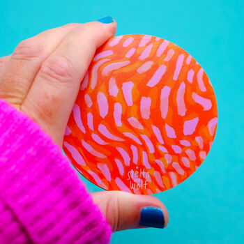 Orange Abstract Pocket Mirror, 5 of 5