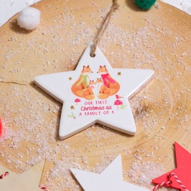 Christmas Ceramic Hanging Star For New Family, 1 of 2