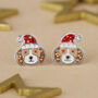 Sterling Silver Christmas Dogs Stud Earrings, thumbnail 2 of 3