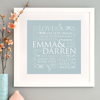 Personalised Couple's Word Design Print, 6 of 10