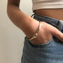 Gold Vermeil Oval Clasp Bangle – Personalised Gift Bracelet, thumbnail 4 of 7