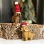 Handmade Felt Saint Dog Nicholas Christmas Decoration, thumbnail 7 of 8