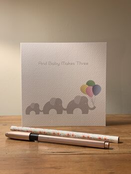 And Baby Makes Three Elephant Baby/Adoption Card, 2 of 2