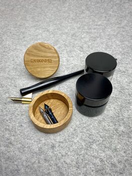 Oak Calligraphy Ink Pot Holder, 11 of 11