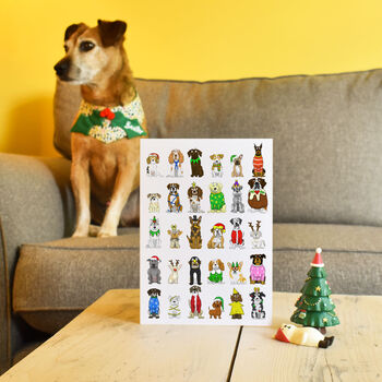 Funny Cartoon Dog Breeds Christmas Card, 3 of 4