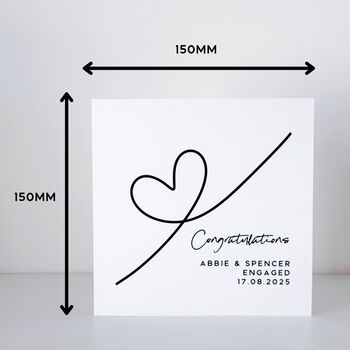 Personalised Sweeping Heart Engagement Card, 3 of 8
