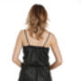 Black Satin Teddy Playsuit With Lace, thumbnail 4 of 5