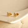 Small Butterfly Shaped Stud Earrings With Stones, thumbnail 1 of 4