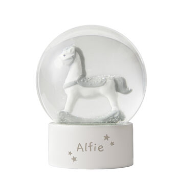 Personalised Rocking Horse Glitter Snow Globe – Magical Christmas Keepsake, 3 of 3