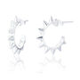 Robyn Sterling Silver Medium Spike Hoop Earrings, thumbnail 1 of 2