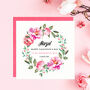 Floral Wreath Valentines Day Card, thumbnail 1 of 2