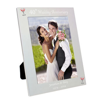 Personalised 5x7 40th Wedding Anniversary Photo Frame, 2 of 2