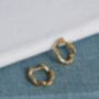 18 K Gold Plated Wave Huggie Hoop Earrings, thumbnail 4 of 10