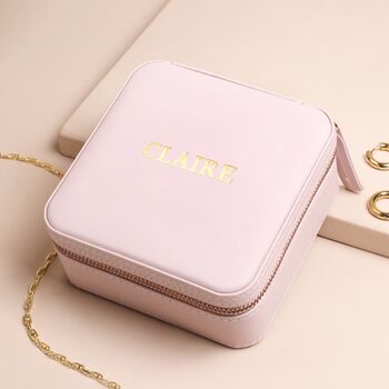 Personalised Monogrammed Square Travel Jewellery Box, 2 of 4