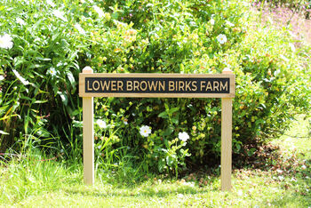 Engraved Oak House Sign With Painted Background, 6 of 9