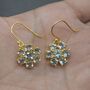 Blue Topaz Gold Dangle Earrings, thumbnail 7 of 8