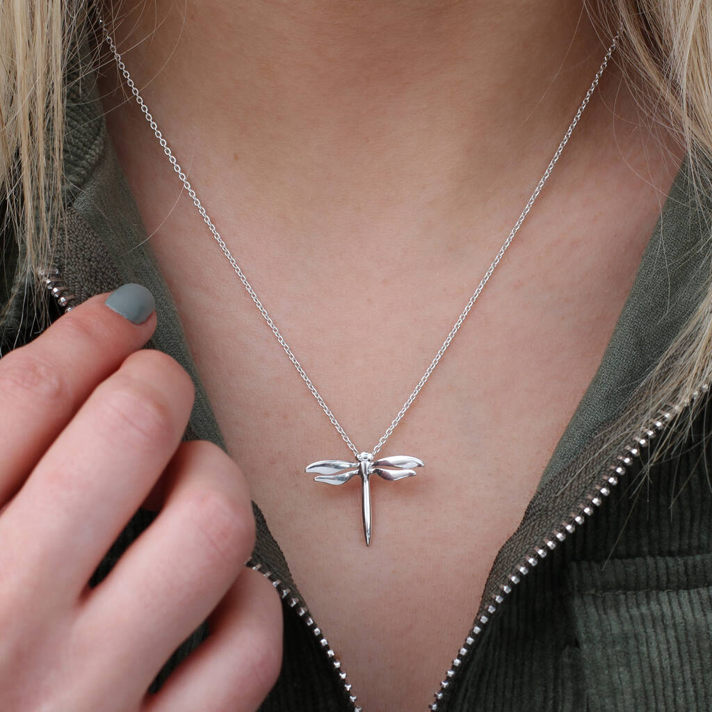 Personalised Sterling Silver Dragonfly Necklace, 1 of 4