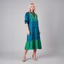 Yasmin Silk Print Embroidered Dress 10, thumbnail 1 of 4