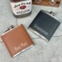 White Print Groomsman Hip Flask, thumbnail 1 of 3