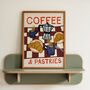 Coffee And Pastries Hand Illustrated Kitchen Print, thumbnail 1 of 11