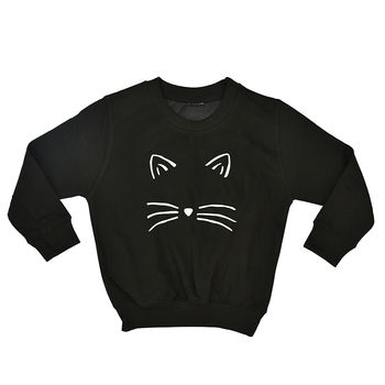 'Cat Face' Halloween Children's Sweatshirt Jumper, 4 of 9
