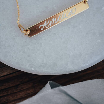 Custom Engraved Name Bar Necklace, 4 of 4