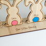 Personalised Our Little Family Name Decoration – Bunny Family Plaque For Easter, thumbnail 2 of 7