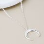 Sterling Silver Crescent Moon Pendant Necklace, thumbnail 2 of 4