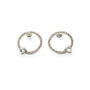 Ar Pearl And Crystal Silver Plated Ring Shape Earrings, thumbnail 4 of 6